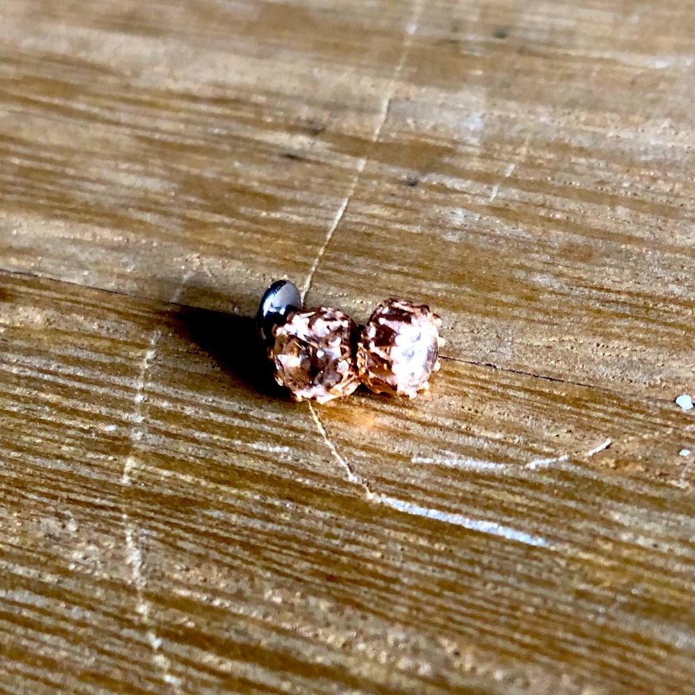 Anatometal Queen RG Threadless Ends w Champagne CZ